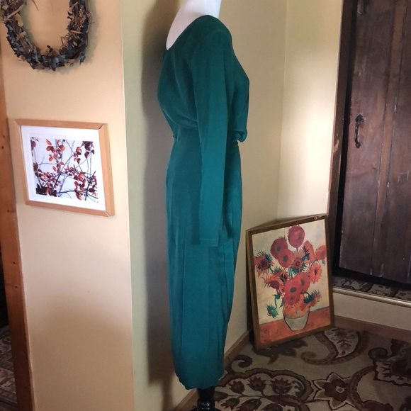 Vintage 90s NIVEAU CLASSIX Size 8 Deep Classic Green 100% silk Classic Sexy NEW - Picture 14 of 17